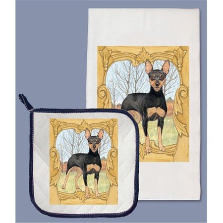 BAKEBETTER Miniature Pinscher Dish Towel And Pot Holder Set BA2633867